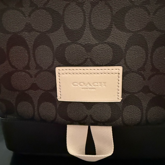 Coach Signature Black and Tan Men's Backpack - Picture 7 of 9
